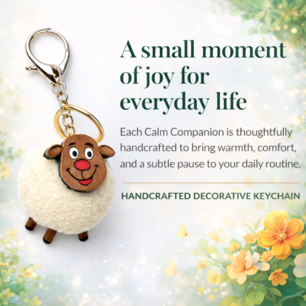 A moment of joy handcrafted keychain Handcrafted White Sheep Keychain Bag Charm