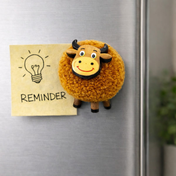 At Fridge Handcrafted Brown Cow Fridge Magnet