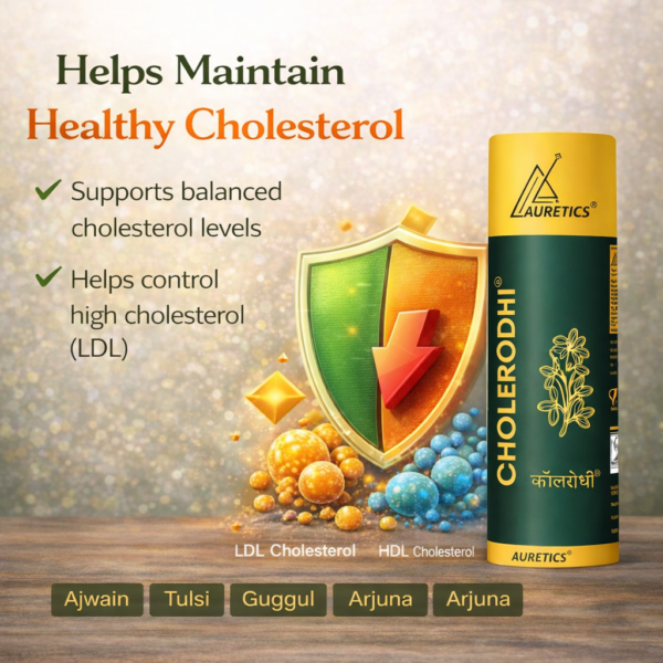 Cholerodhi Ayurvedic liquid supplement bottle – supports healthy cholesterol, liver function and metabolic wellness