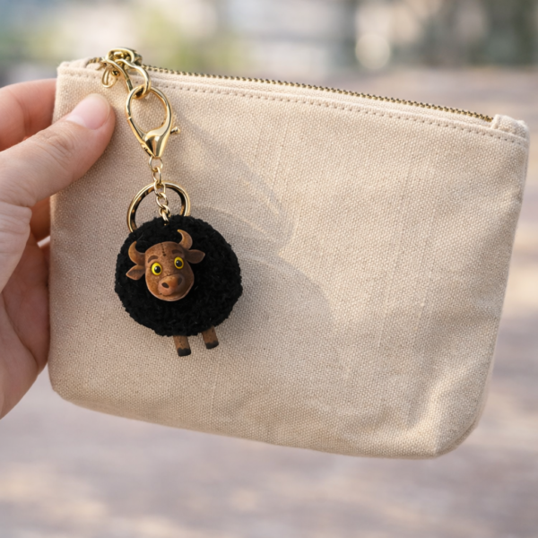 Handcrafted Buffalo Keychain Bag Charm