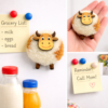 Handcrafted White Brown Cow Fridge Magnet