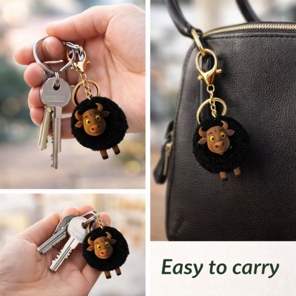 Handcrafted Buffalo Keychain Bag Charm