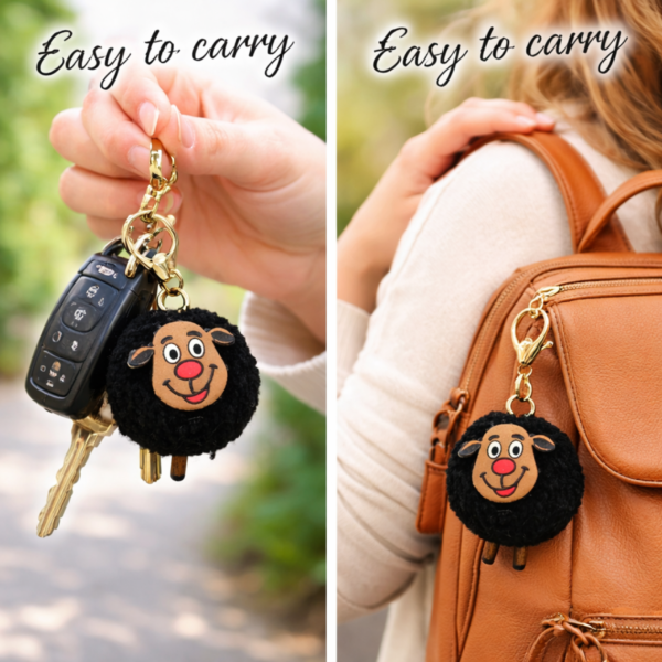 Fluffy sheep keychain on the go Handcrafted Black Sheep Keychain Bag Charm
