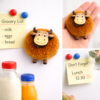 Fuzzy cow magnet with sticky notes Handcrafted Brown Cow Fridge Magnet