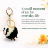 Handcrafted Black White Cow Keychain Bag Charm