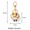 Handcrafted White Brown Cow Keychain Bag Charm