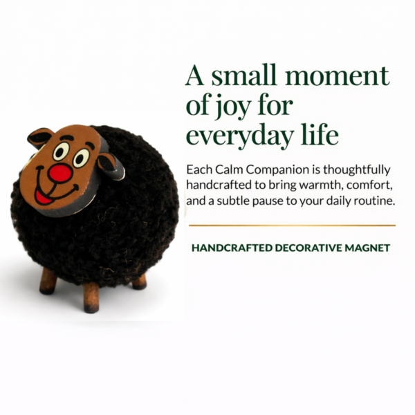 Right-View Handcrafted Black Sheep Fridge Magnet