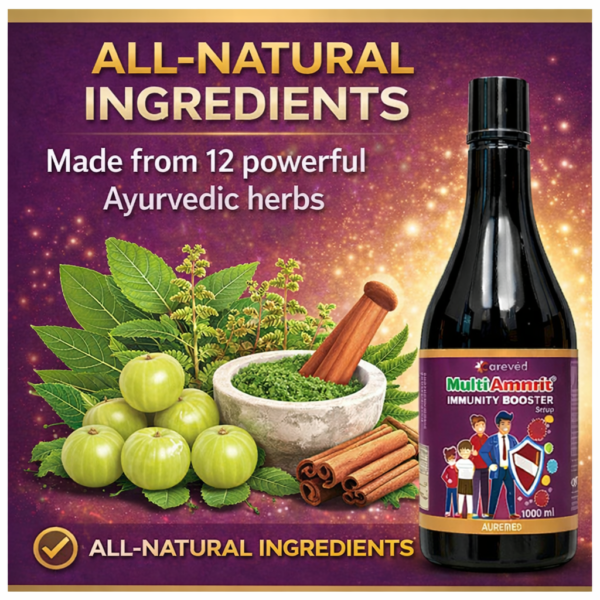 Aurevéd immunity booster with herbs MultiAmmrit Ayurvedic Immunity Syrup 1000ml – Pack of 2 Bottles