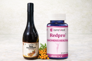 Ayurvedic women wellness products including Sea Buckthorn concentrate and Redpro women’s health capsules