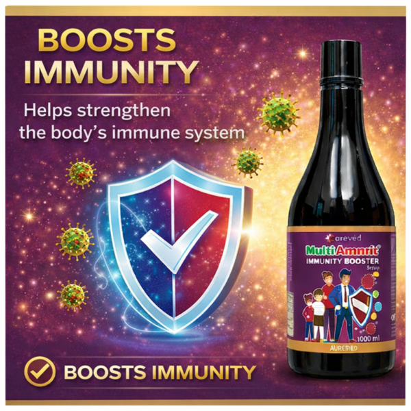 Immunity booster with protective shield MultiAmrit Immunity Booster Syrup helps strengthen the immune system and protect the body from infections – Ayurvedic immunity support