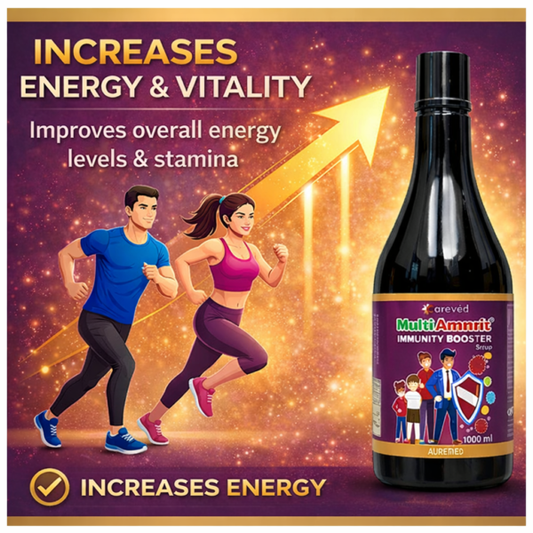 Increases energy and vitality MultiAmmrit Ayurvedic Immunity Syrup 1000ml – Pack of 2 Bottles