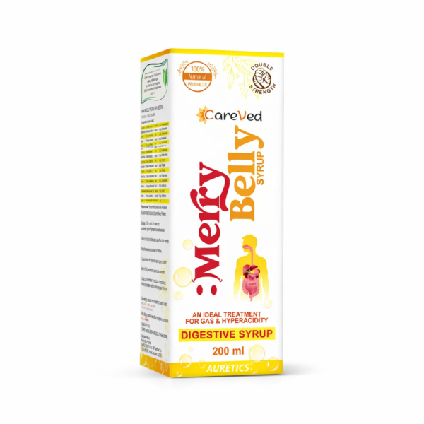 Merry Belly Ayurvedic digestive syrup 200ml box on white background