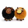 Calm Companions Black Buffalo & Brown Cow Fridge Magnets – Set of 2