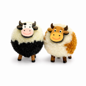 Calm Companions Black and White and White and Brown Cow Fridge Magnets Set of 2