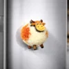 Handcrafted White Brown Cow Fridge Magnet