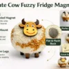 Handcrafted White Brown Cow Fridge Magnet